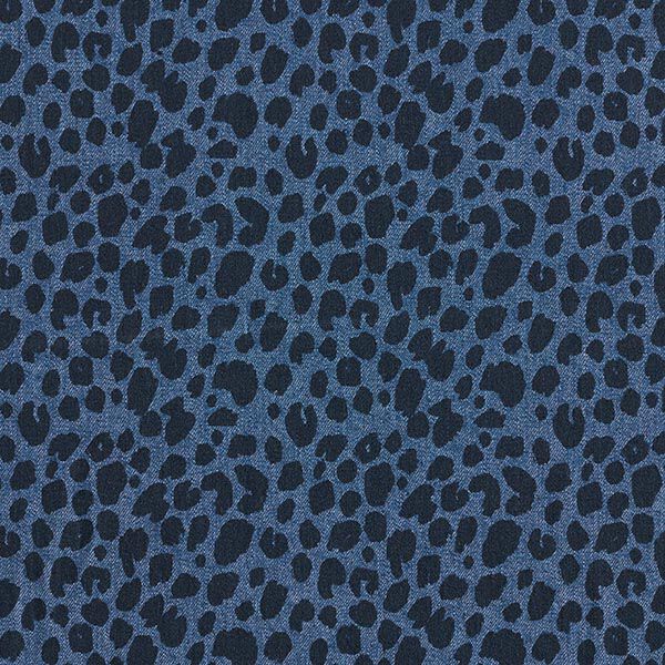 Leopard Print Stretch Denim – denim blue,  image number 1