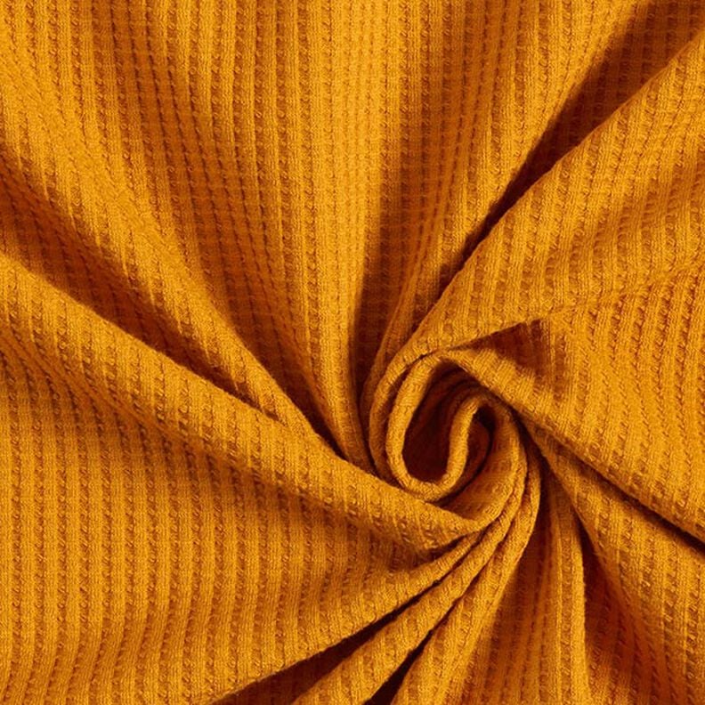 Cotton waffle jersey Plain – curry yellow yellow,  image number 1