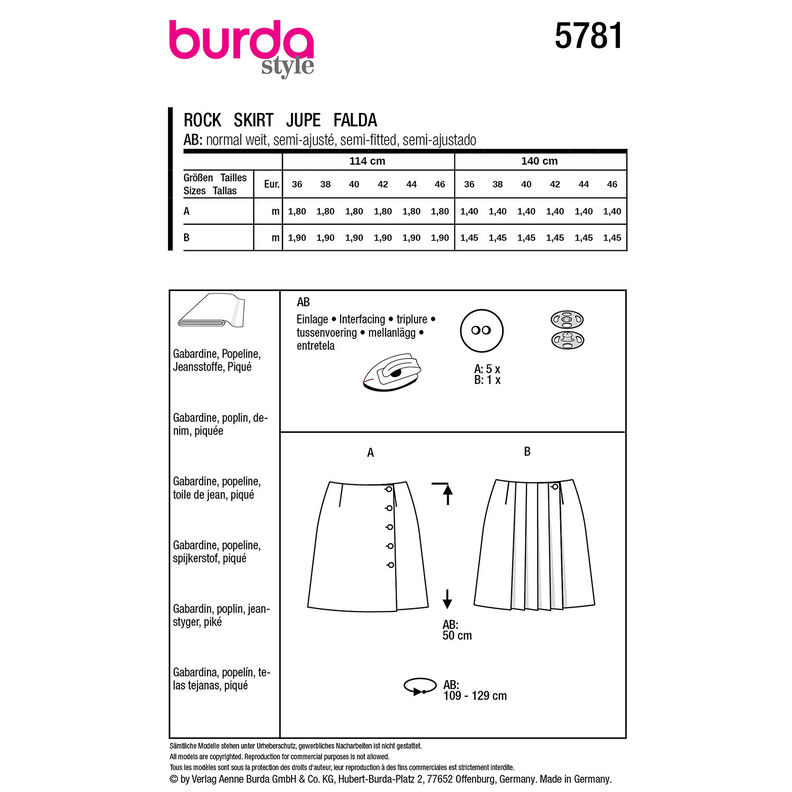 Skirt | Burda 5781 | 36-46,  image number 9