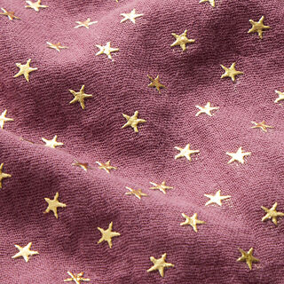 Gold Stars Cotton Muslin – burgundy, 