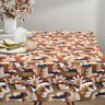 Decor Fabric Half Panama abstract retro flowers – white/copper,  thumbnail number 7