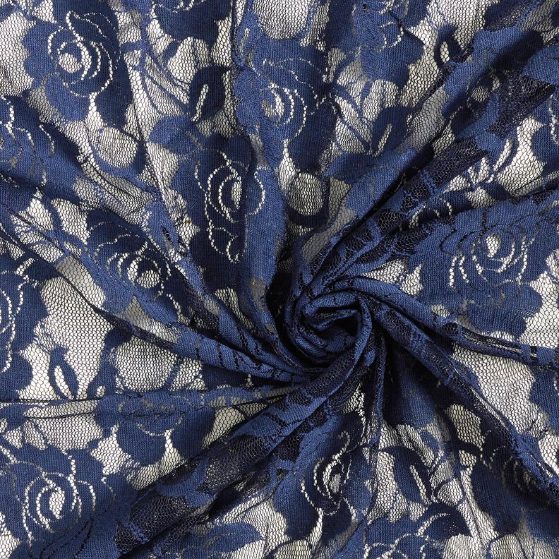 Soft Mesh Lace roses – navy blue,  image number 3