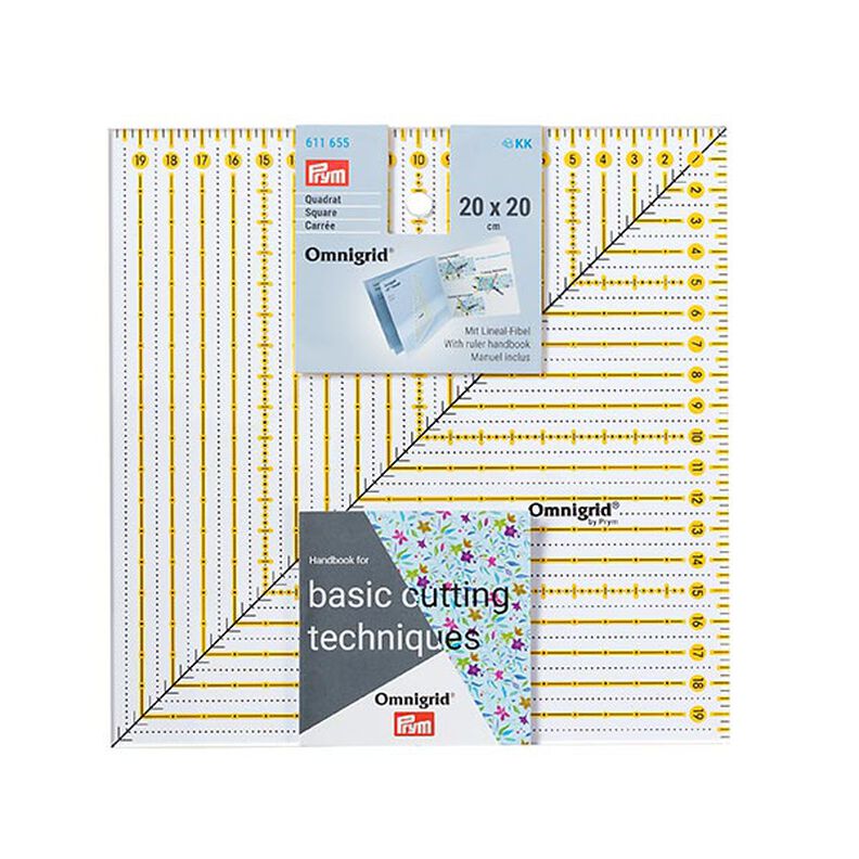 Square Quilting Ruler [ Dimensions: 20 x 20 cm ] | Prym,  image number 2