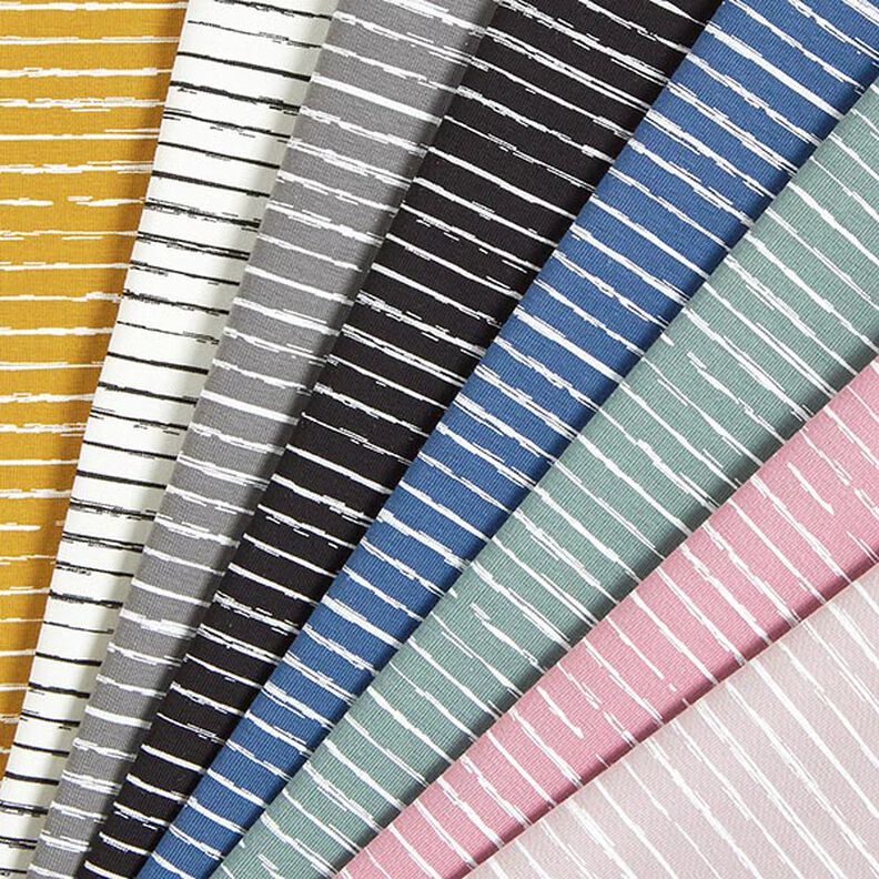 Cotton Jersey Scribble Stripes – reed,  image number 5