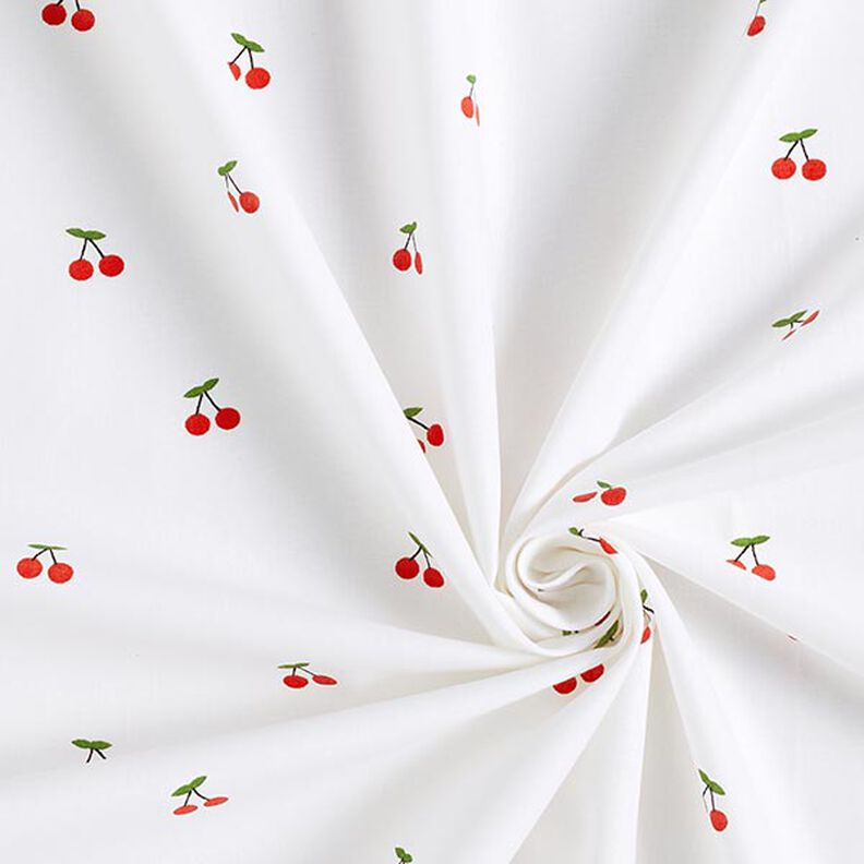Cotton Poplin cherries – white,  image number 3