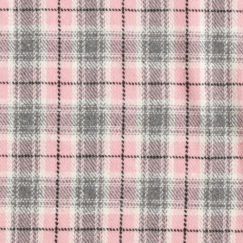 Checked Coating Fabric – pink/light grey,  image number 1