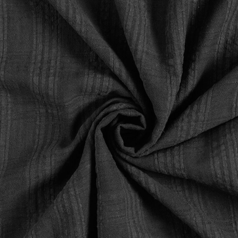 Seersucker cotton viscose blend – black,  image number 4