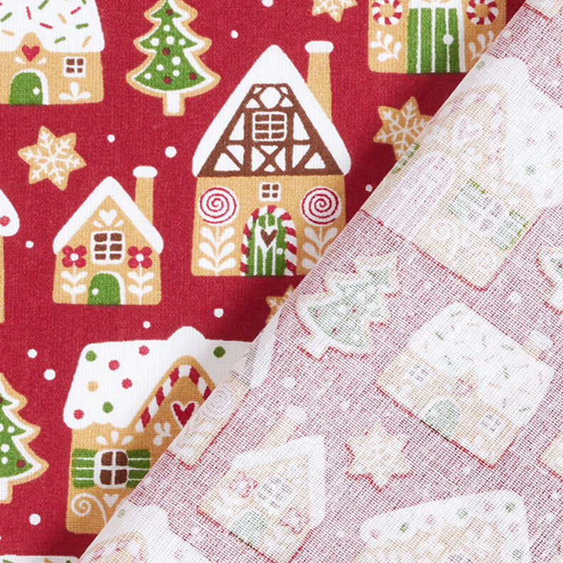 Cotton Cretonne Gingerbread House – carmine, image number 4