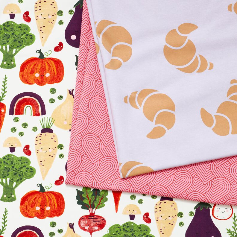 French Terry happy vegetables – ivory,  image number 5