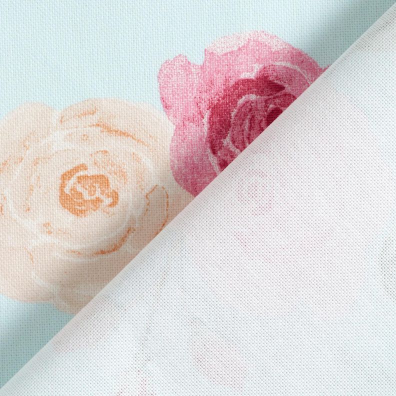 Coated Cotton Romantic Roses – baby blue,  image number 5
