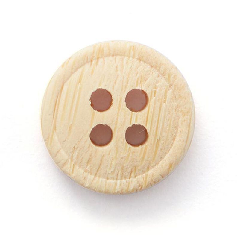 4-Hole Bamboo Button  – beige,  image number 1