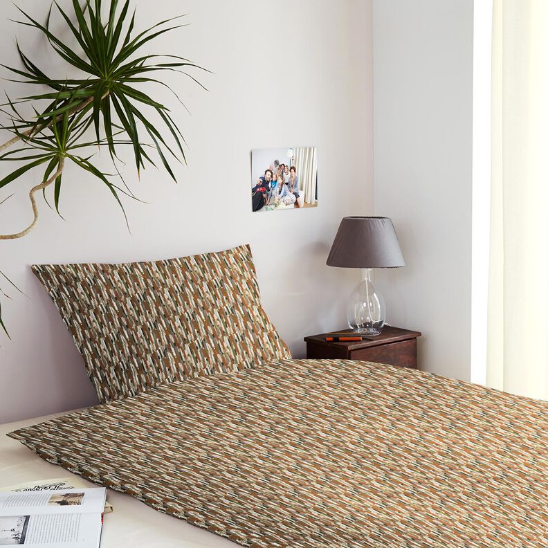 Cotton Cretonne Brushstrokes – pine/bronze,  image number 7