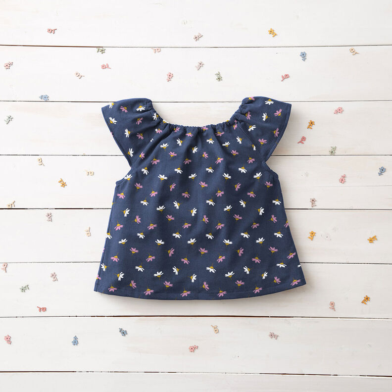 Baby Cord little flowers – navy blue,  image number 6
