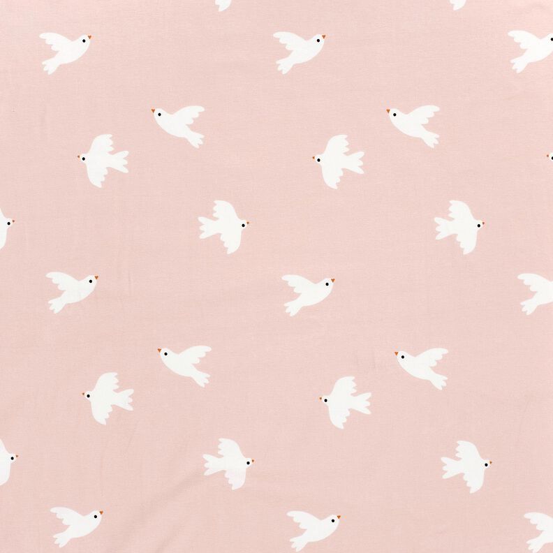 Cotton Jersey large birds – rosé/white,  image number 1