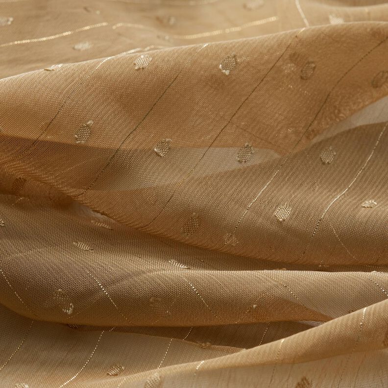 Metallic pinstripe chiffon dobby – dark beige/metallic silver, image number 2