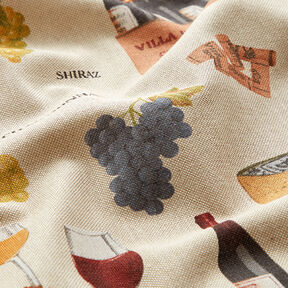 Decorative half Panama fabric Wine – natural, 
