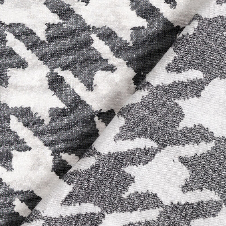 Houndstooth metallic shiny metallic viscose blend – black/white,  image number 5