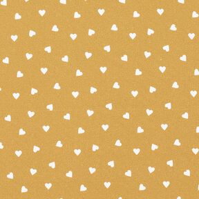 Scattered hearts organic cotton poplin – mustard, 
