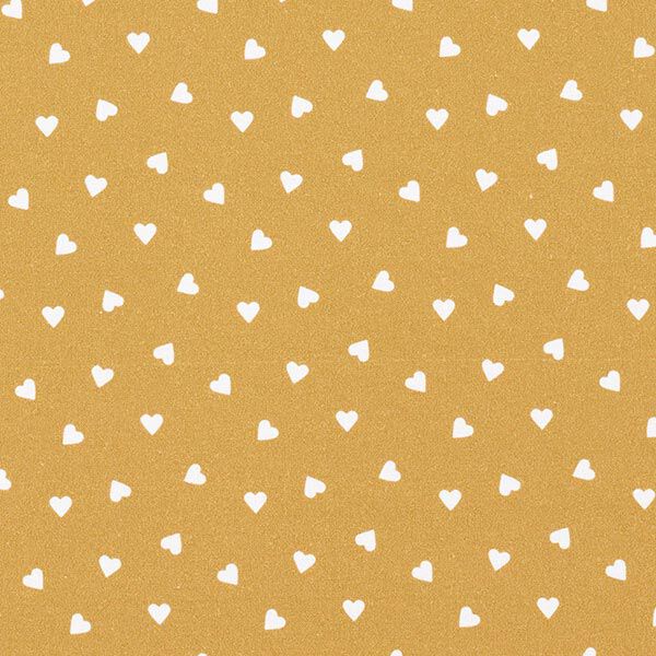 Scattered hearts organic cotton poplin – mustard,  image number 1