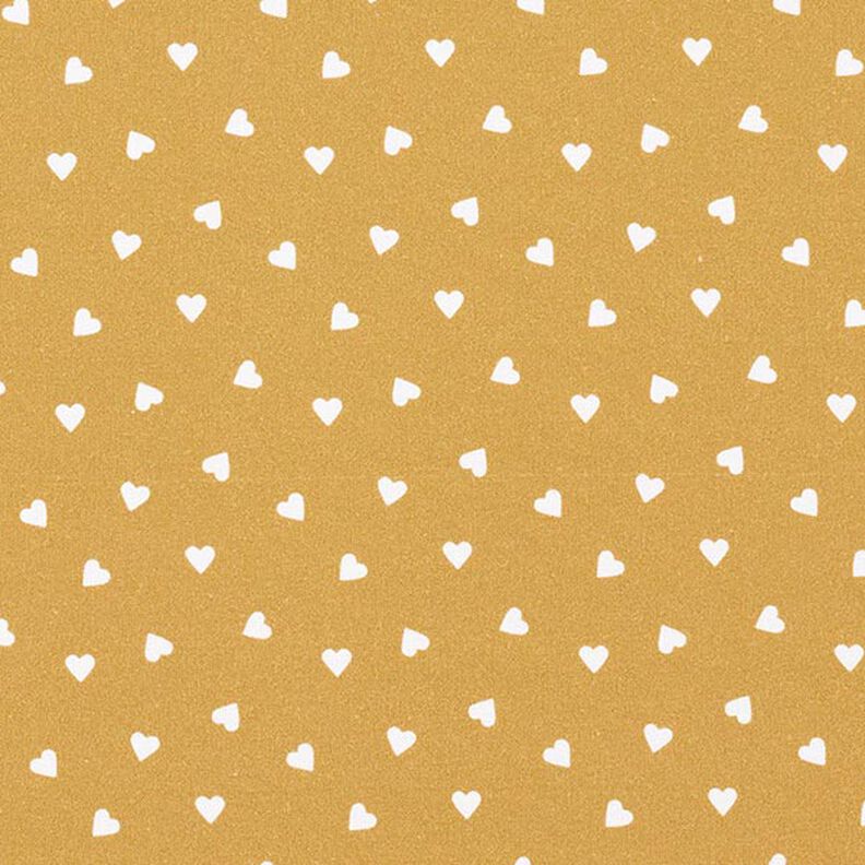 Scattered hearts organic cotton poplin – mustard,  image number 1