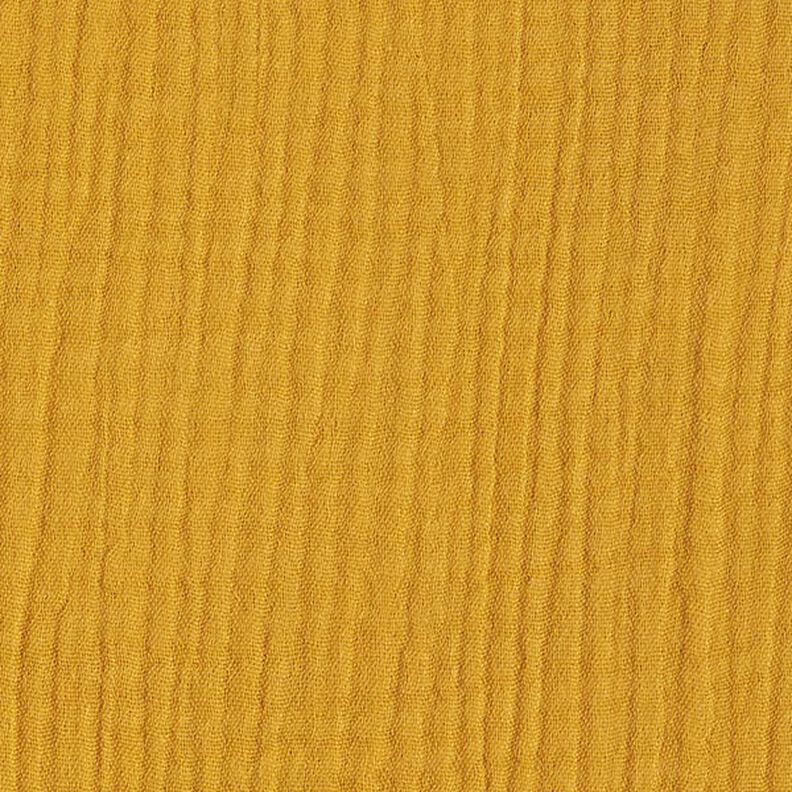 GOTS Triple-Layer Cotton Muslin – curry yellow,  image number 4