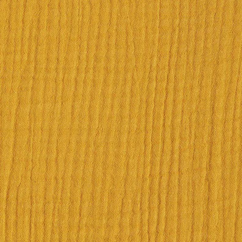 GOTS Triple-Layer Cotton Muslin – curry yellow,  image number 4