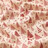 Cotton Cretonne cute fir trees – natural/carmine,  thumbnail number 2
