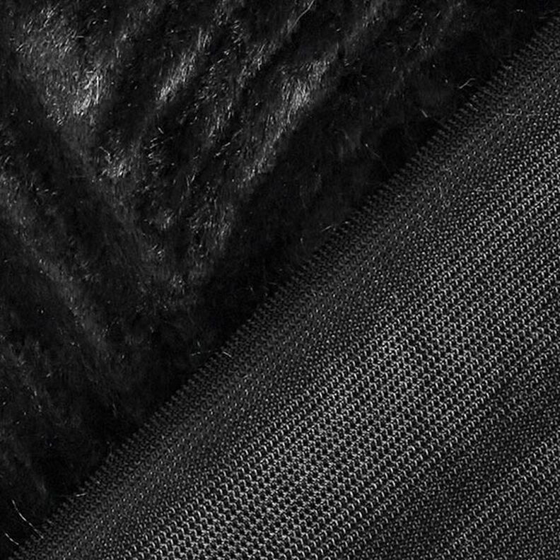 Faux Fur wavy lines – black,  image number 4
