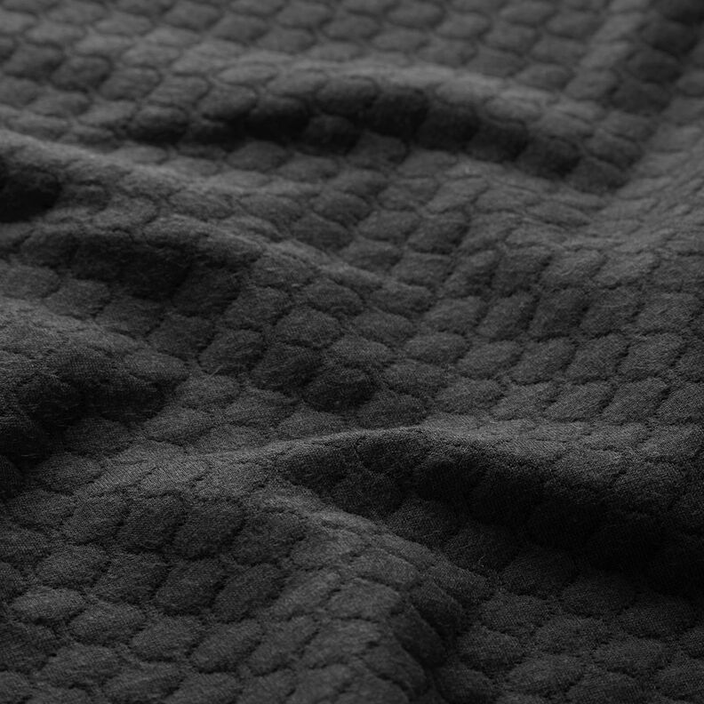 Quilted jersey waves – black, image number 2