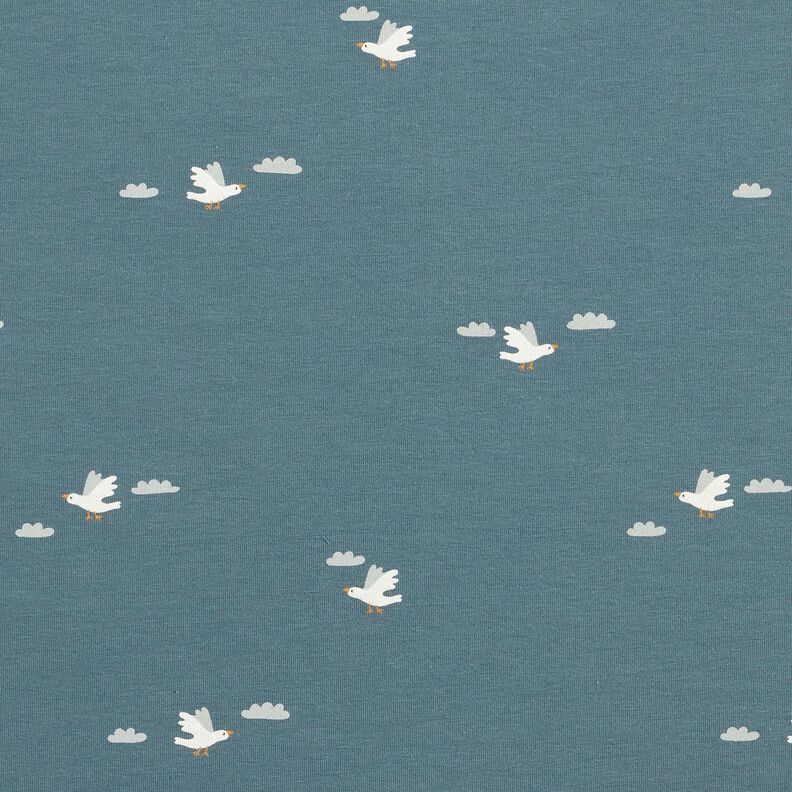 Cotton Jersey little seagulls &ndash; blue,  image number 1