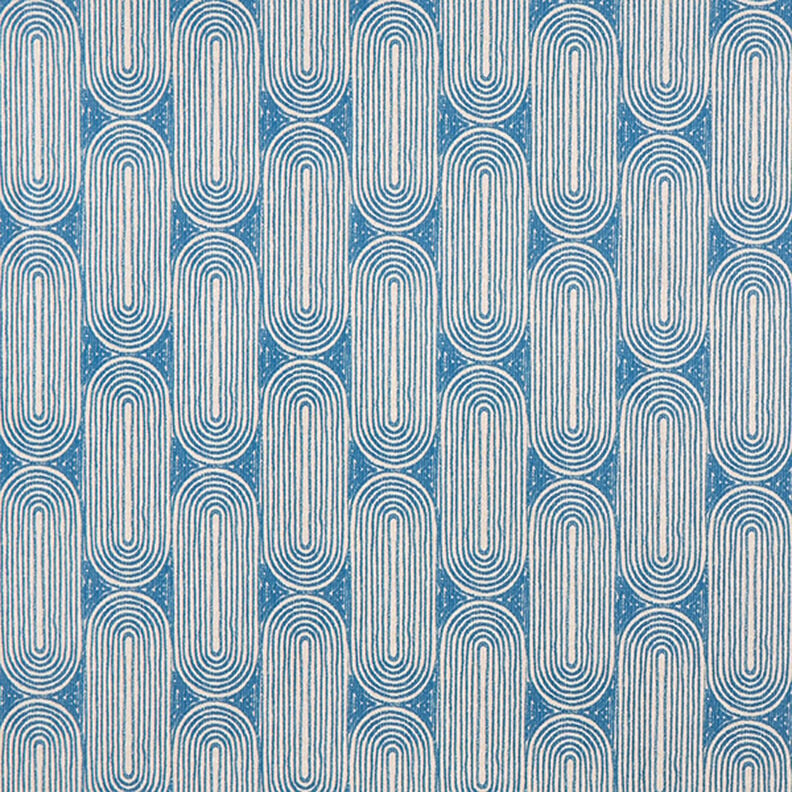 Decor Fabric Half Panama Arches – royal blue/natural,  image number 1