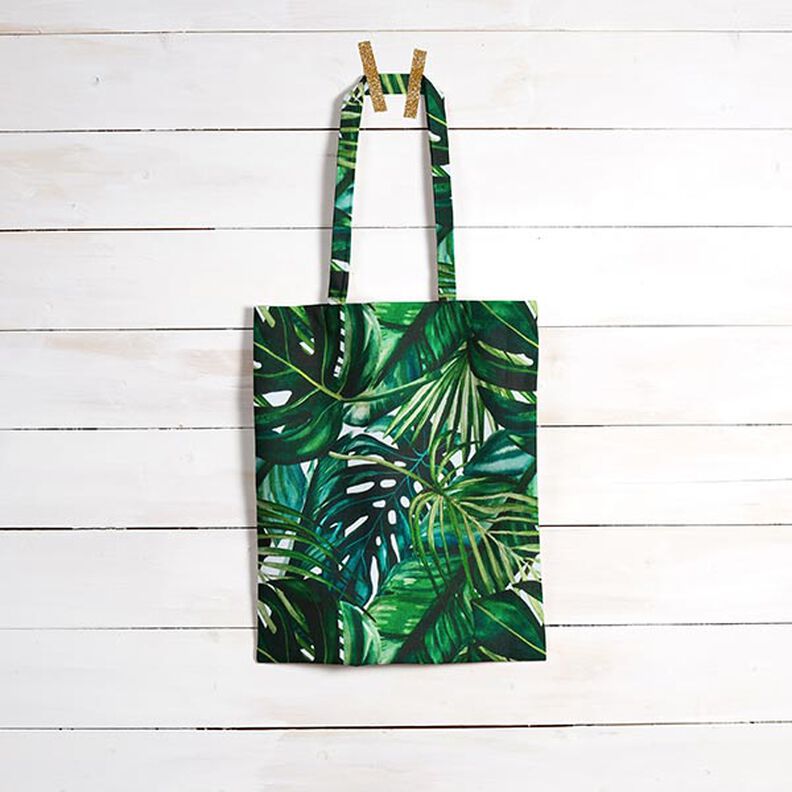 Decor Fabric Half Panama Palm Leaves – green,  image number 6