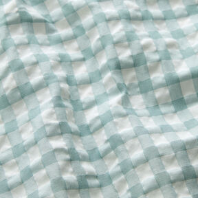 Large gingham check seersucker – white/eucalyptus, 