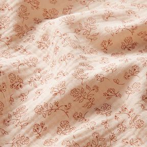 Double Gauze/Muslin Small Floral Vines – natural, 