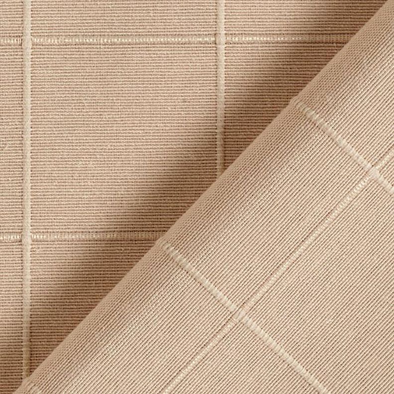 Decorative fabric, chequered grid, recycled – dark beige,  image number 3