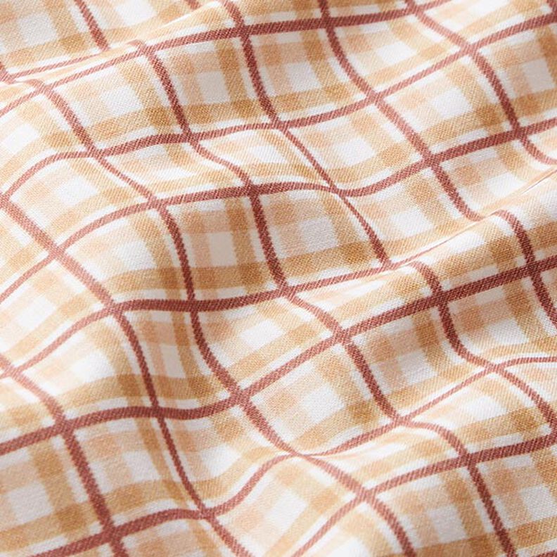Double Check Cotton Poplin – white/apricot,  image number 2