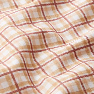 Double Check Cotton Poplin – white/apricot, 