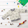 Brushed Sweatshirt Fabric Bear – light beige/olive,  thumbnail number 5