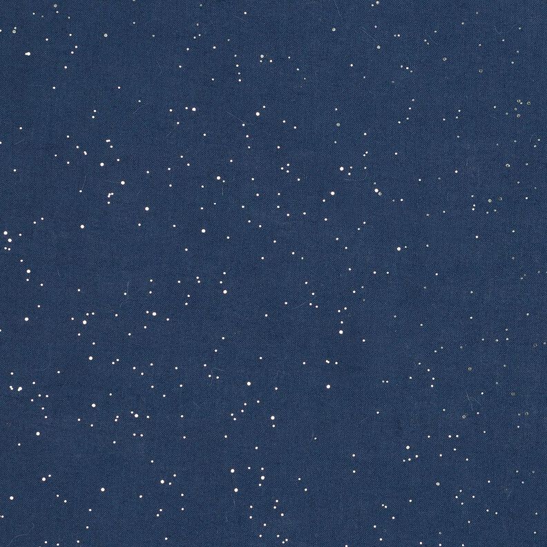 Cotton Poplin Foil Print Silver speckles – midnight blue/metallic silver,  image number 1