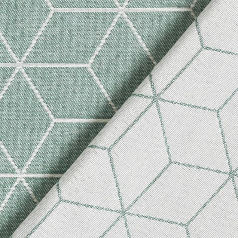 Decor Fabric Jacquard modern cubes – reed/ivory,  image number 4