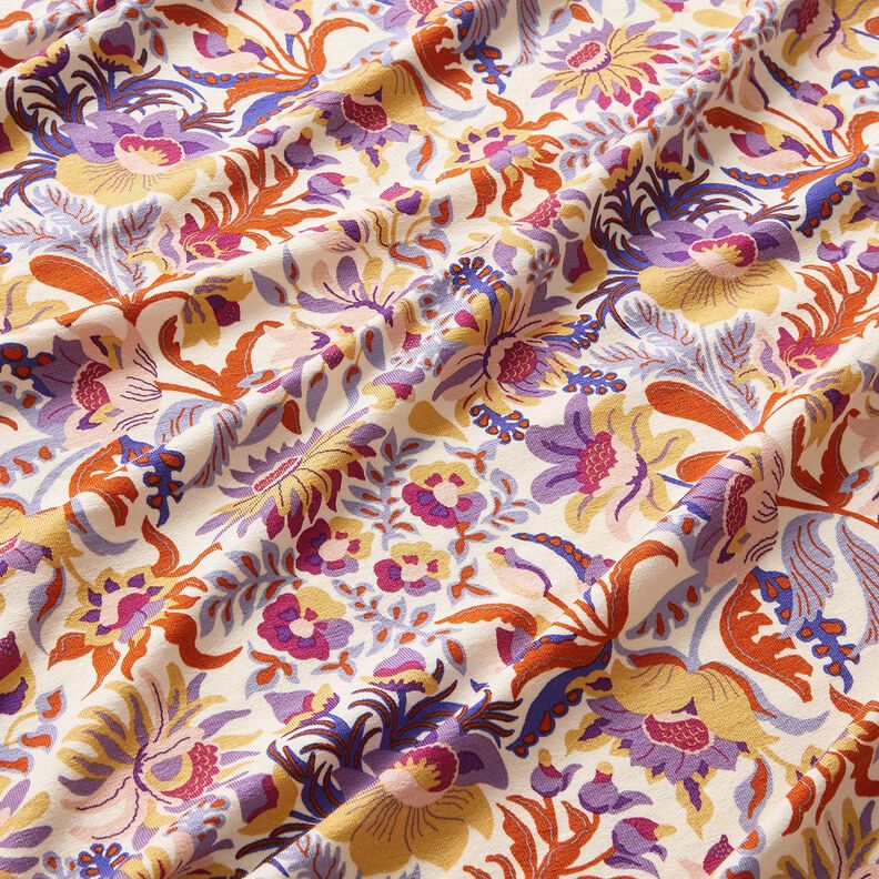 Viscose Jersey Flowers and Ornaments | Katia Fabrics – cream/lavender,  image number 2
