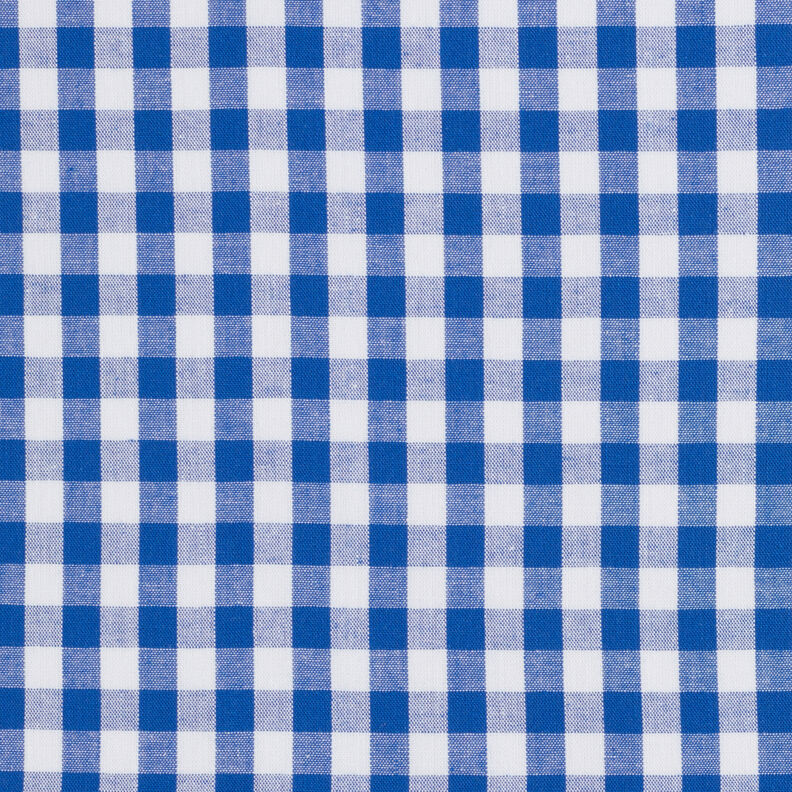 Cotton Vichy check 1 cm – royal blue/white,  image number 1