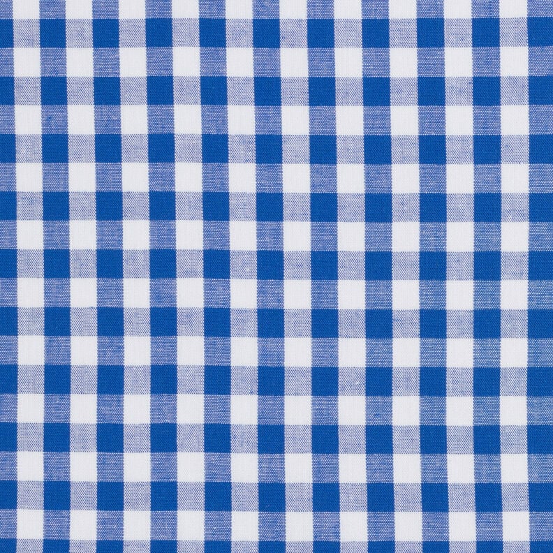 Cotton Vichy check 1 cm – royal blue/white, image number 1
