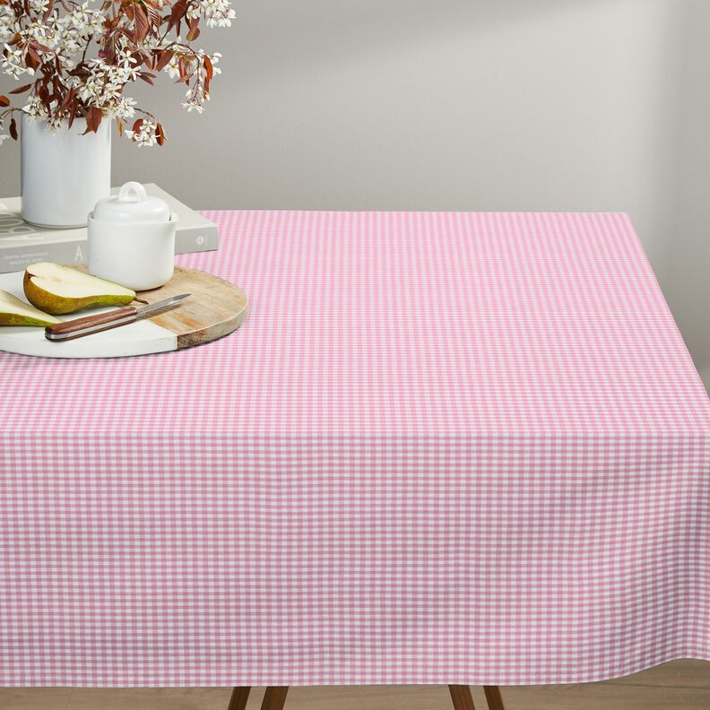 Cotton Vichy check 0,5 cm – pink/white,  image number 7