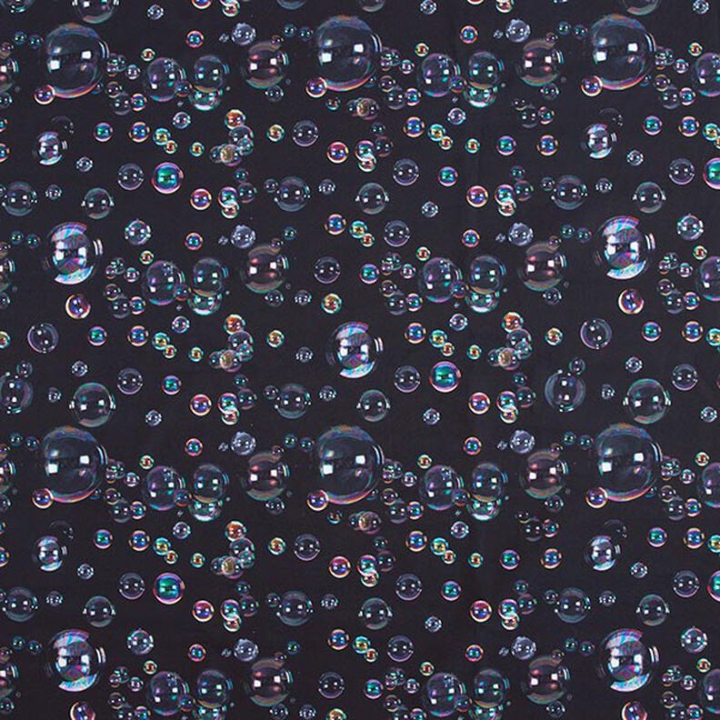 Softshell soap bubbles Digital Print – blue-black,  image number 1