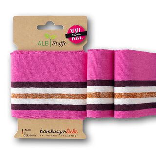 Organic knit ribbing Cuff Me Glam [140 cm | 7.5 cm ] | Albstoffe  – pink/white, 