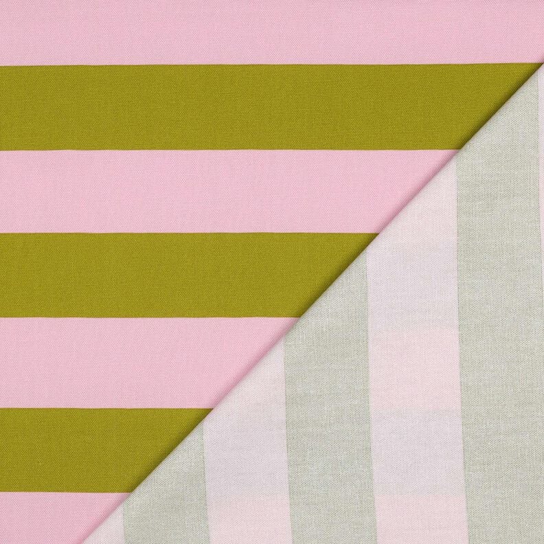 Decor Fabric Canvas cheerful stripes – pink/moss green,  image number 4