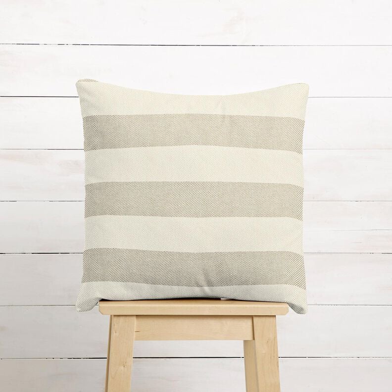 Decor Fabric Panama broad stripes &ndash; taupe/light beige,  image number 6