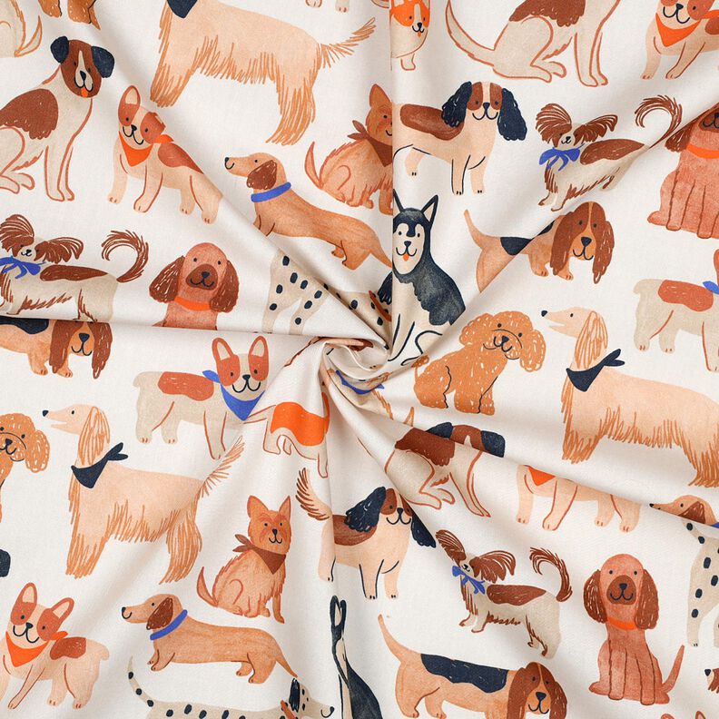 Cotton Poplin Dogs Digital Print | Poppy Fabrics – offwhite,  image number 4