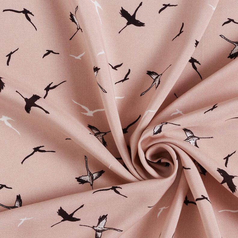 Cranes bamboo fabric – light dusky pink,  image number 3
